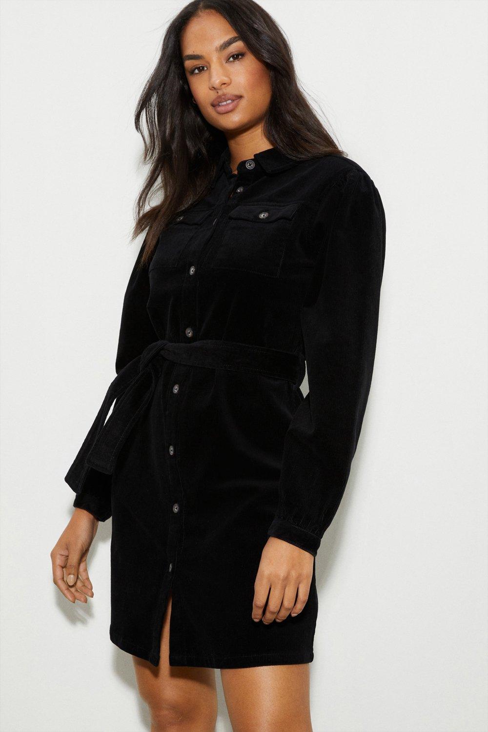 Cord Belted Shirt Dress | Dorothy ...
